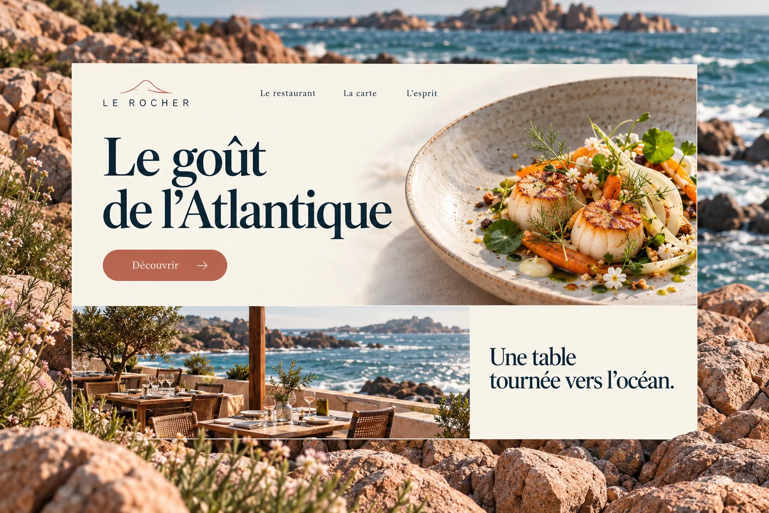 Le Rocher — concept de site de restaurant